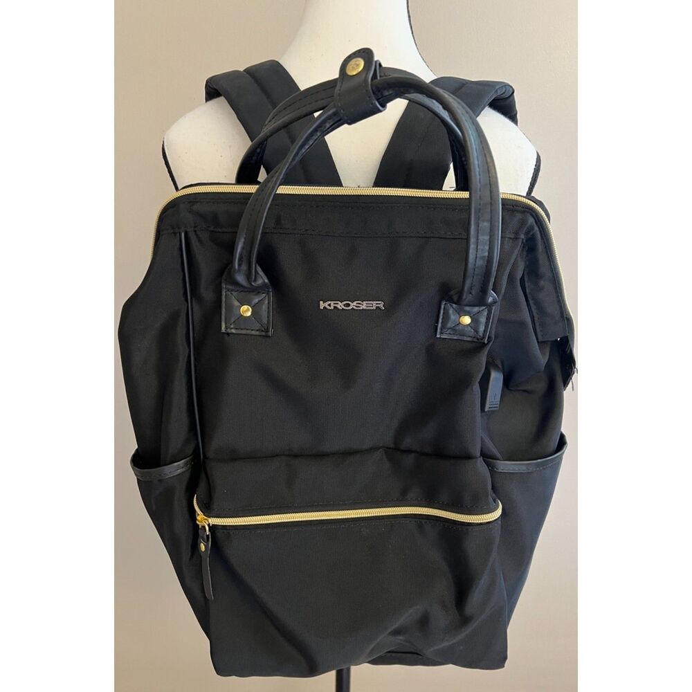 Kroser black nylon backpack